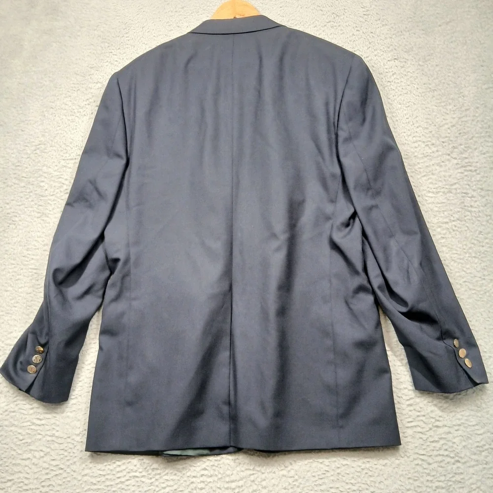 Hart Schaffner Marx Micron 2000 Men's 46L Navy Blazer Fine Australian Wool‎